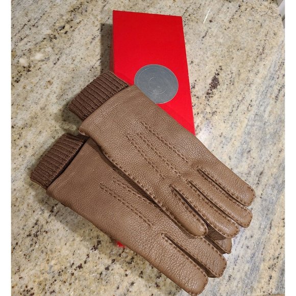 REDDISH BROWNのKNIT GLOVE G & F Products Brown Jersey Gloves with